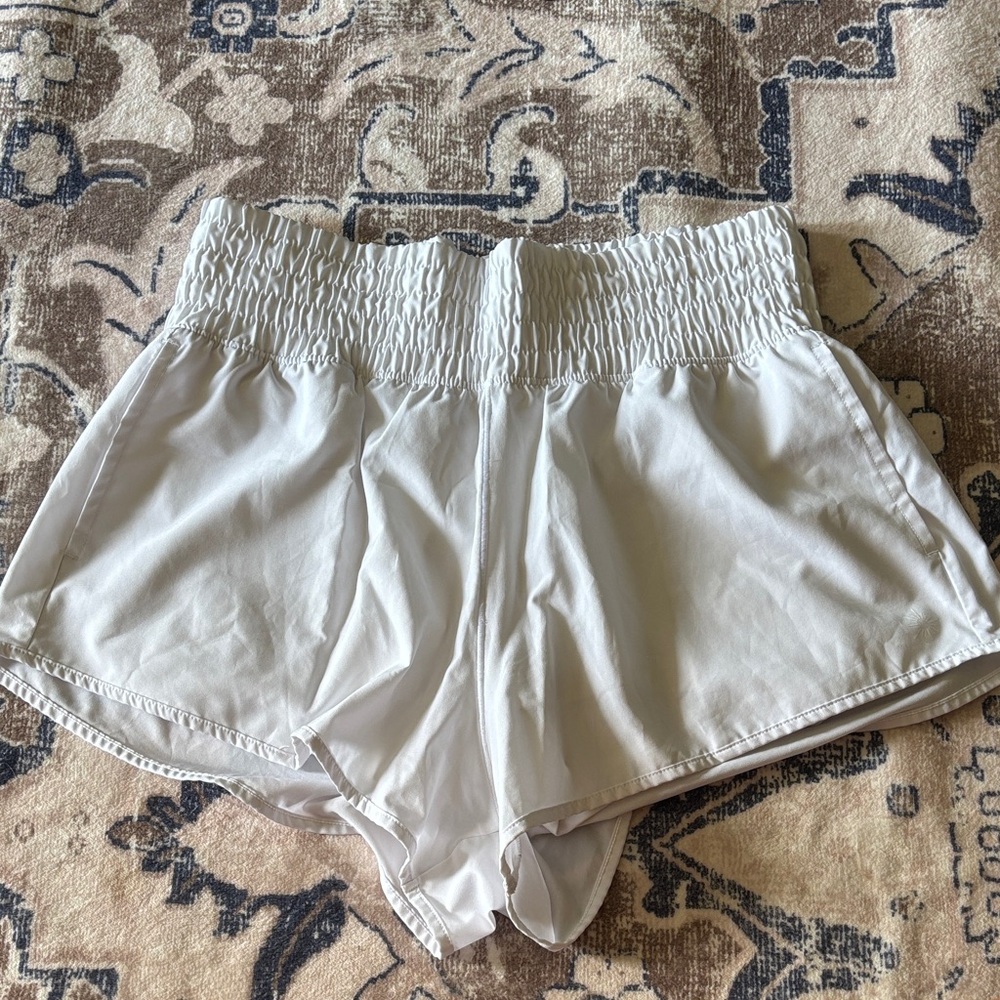 Aerie White High-Waisted Shorts